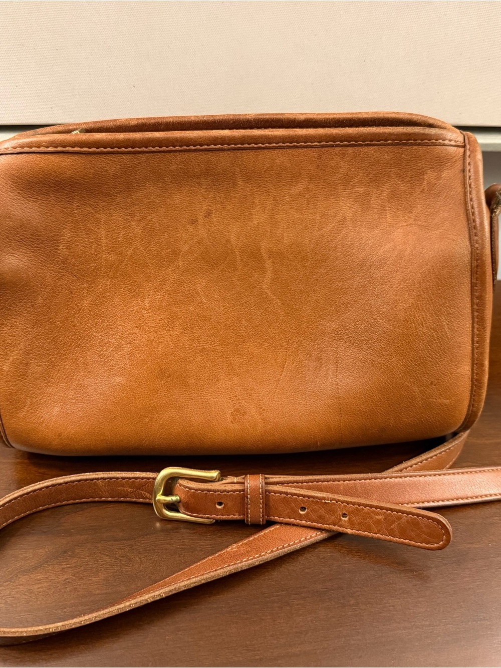 Vintage Coach Brown Leather Legacy Crossbody Bag Brass Hardware Made in USA